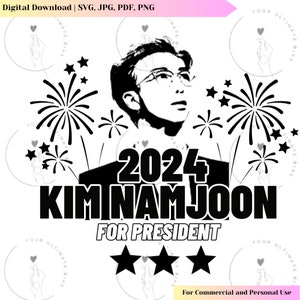 Vector de Kim Namjoon de BTS 2024 / RM SVG / Diseño Kpop