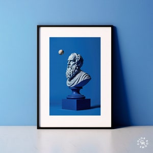 Galileo Galilei Portrait Poster • Minimalist History Art Blue Room Decor Educational Wall Art History Poster • Science Art Print