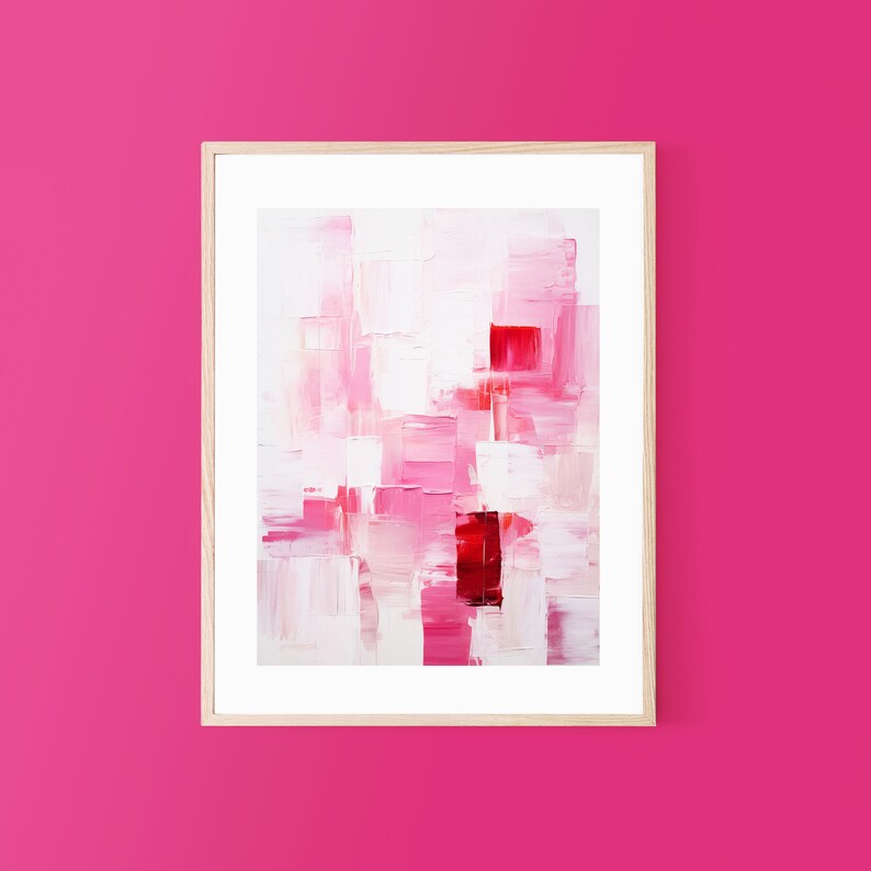 Pink Art Print Abstract Impasto Printable Art Print Modern Art Abstract Wall Art Trendy Art Pink Art image 5