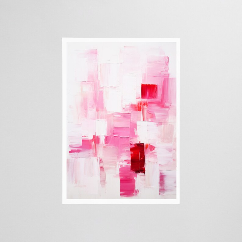 Pink Art Print Abstract Impasto Printable Art Print Modern Art Abstract Wall Art Trendy Art Pink Art image 2