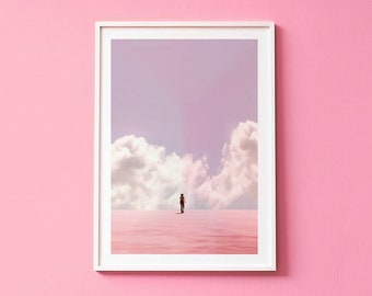 Purple Sky Walk Fashion • Pink Poster Trendy Art Aesthetic Art Eclectic Art Modern Art Digital Art Print • Gallery Art