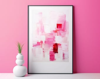 Pink Art Print • Abstract Impasto Printable Art Print Modern Art Abstract Wall Art Trendy Art • Pink Art