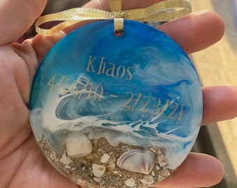Beach Sand Cremation Ornament: Pet Memorial Resin Art