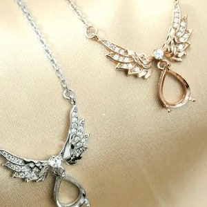 Angel Wing Cremation Necklace Sterling Silver Ocean Pendant Ashes-Cremation Jewelry -UM Necklace Ash Necklace Pet Memorial Cremation Jewelry