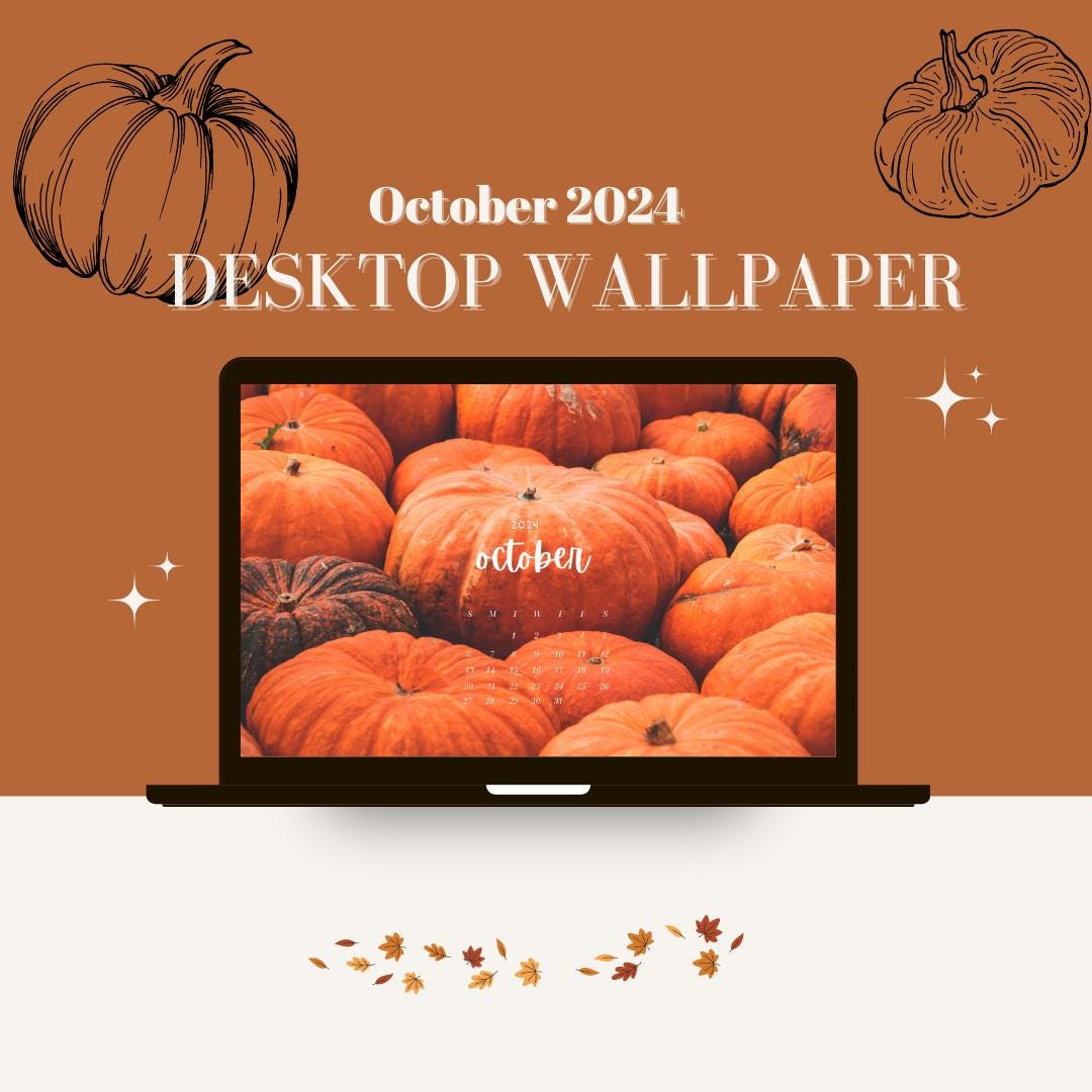 October 2024 Desktop Wallpaper Calendar Etsy UK