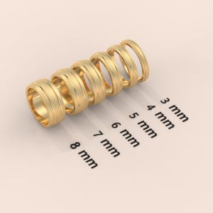 7mm Solid Gold Men&#39;s Wedding Band with Matte Brushed Finish and Double Grooved Middle • 10k, 14k, 18k Real Gold Wedding Ring for Men