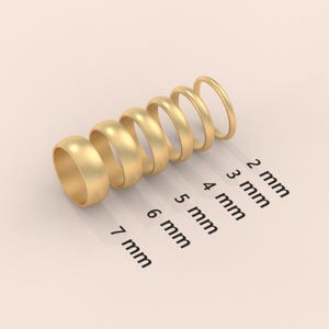 Solid Yellow Gold Domed Wedding Band | 2mm - 8mm Gold Ring | Classic Dome Comfort Fit Wedding Band | Men and Women&#39;s Engraved Ring