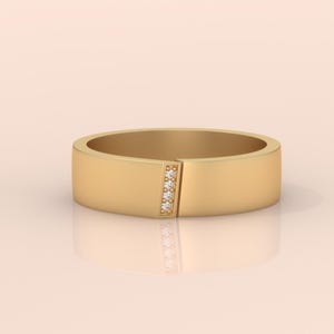 Diamond Wedding Ring / Moissanite Diamond Ring / Minimalist Wedding Band / 14K Gold Wedding Band with Moissanite Diamond / Engagement Band