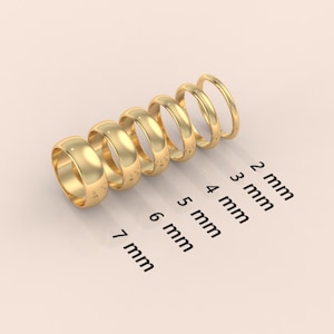 Yellow Gold Band (6mm) | CLASSIC DOME | Polished | Comfort Fit | Men&#39;s Women&#39;s Wedding Ring Simple
