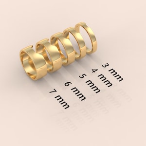 Wide Cigar Band in 14K Gold Vermeil or Rhodium over Sterling Silver - 7mm Wide - Wide Flat Band - Unisex Ring - Men&#39;s and Women&#39;s