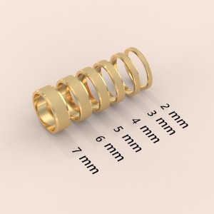 7mm Solid Gold Concave Men&#39;s Wedding Band • 10k, 14k, 18k Solid Gold Wedding Ring for Men • Matte Brushed Modern Wedding Bands for Him