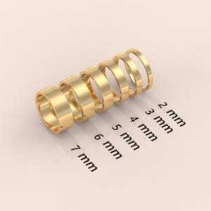 Solid Yellow Gold Flat Wedding Band / 14k Yellow Gold Wedding Ring for Men and Women / Plain Wide Gold Wedding Band in 14k, 18k