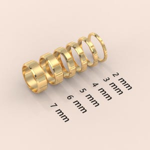6mm Block Design Men&#39;s Gold Wedding Band • BEVELED • 10k, 14k, 18k Solid Gold Wedding Band for Men • Simple Minimalist Men&#39;s Wedding Rings
