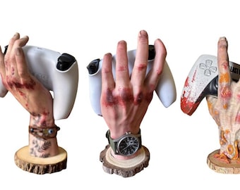 Ellie & Joel Survivor Handständer, handbemalter Clicker-Controller-Halter, postapokalyptische Gaming-Deko, episches Gamer-Geschenk