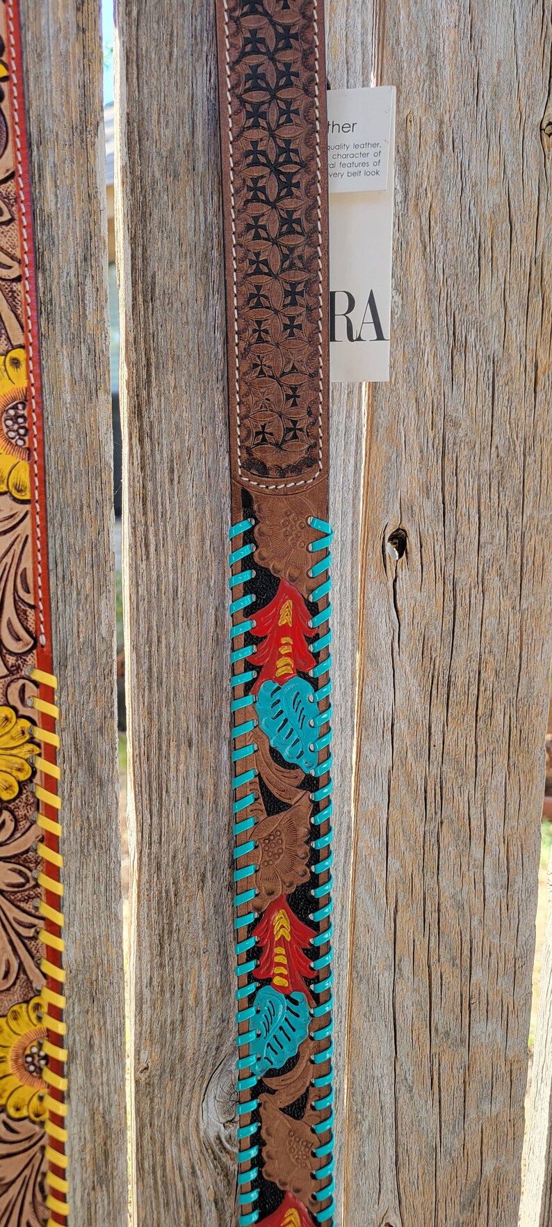 Hand Tooled Leather Purse Straps / Crossbody Purse Straps / Western