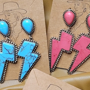 Western Lightning Bolt Earrings