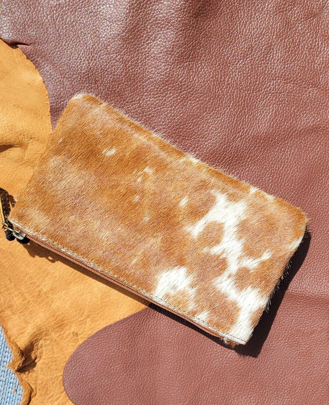 Cowhide Wildfire Leather Wallet Western Wallet Hairon Coin Purse Etsy