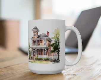 Old Victorian / Italianate Style House - Large Ceramic Mug 15oz