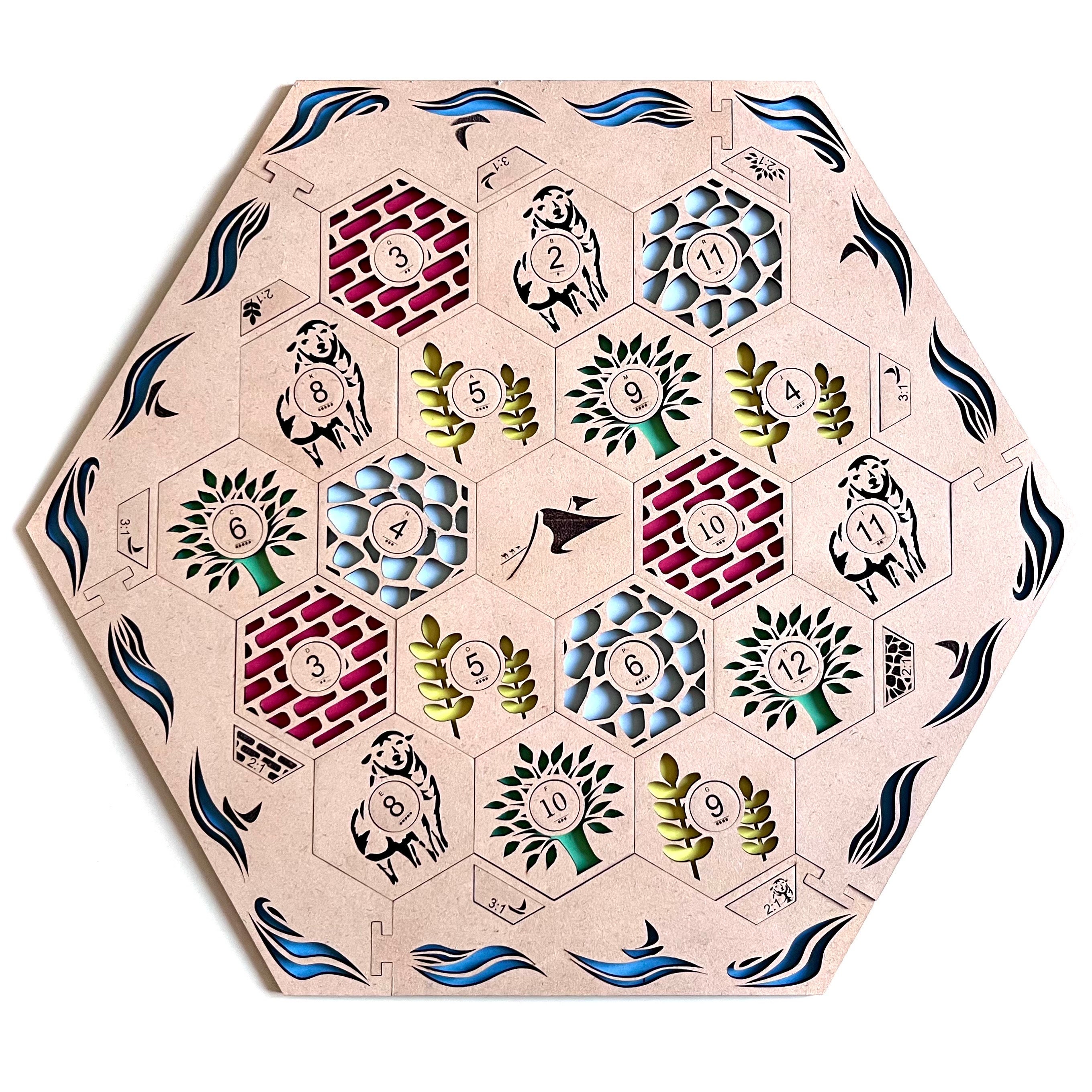 Hex Board Game Laser Cut Files lbrn2, SVG, DXF, AI Etsy