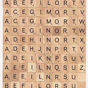 Carreaux de scrabble en bois naturel de 2 pouces, carreaux muraux lettres, alphabet.