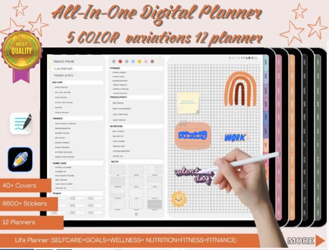 All-in-one Digital Planner 2023 2024 Goodnotes and - Etsy