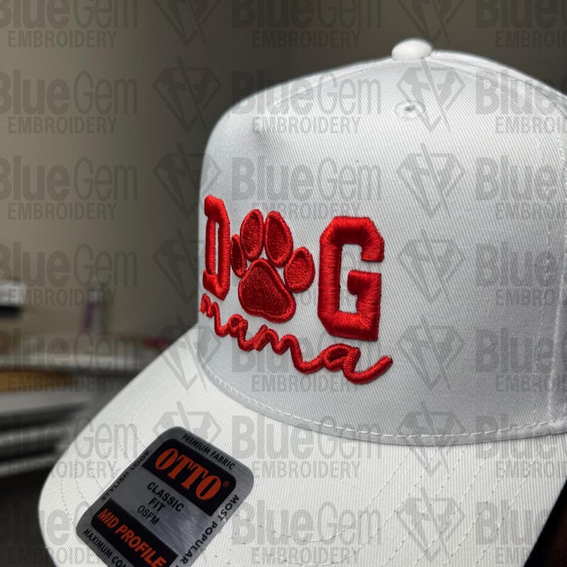 Dog Mama Hat Embroidery Design - Dog Mama Embroidery Design- 1 Size - 3D Puff and Flat - Instant Download