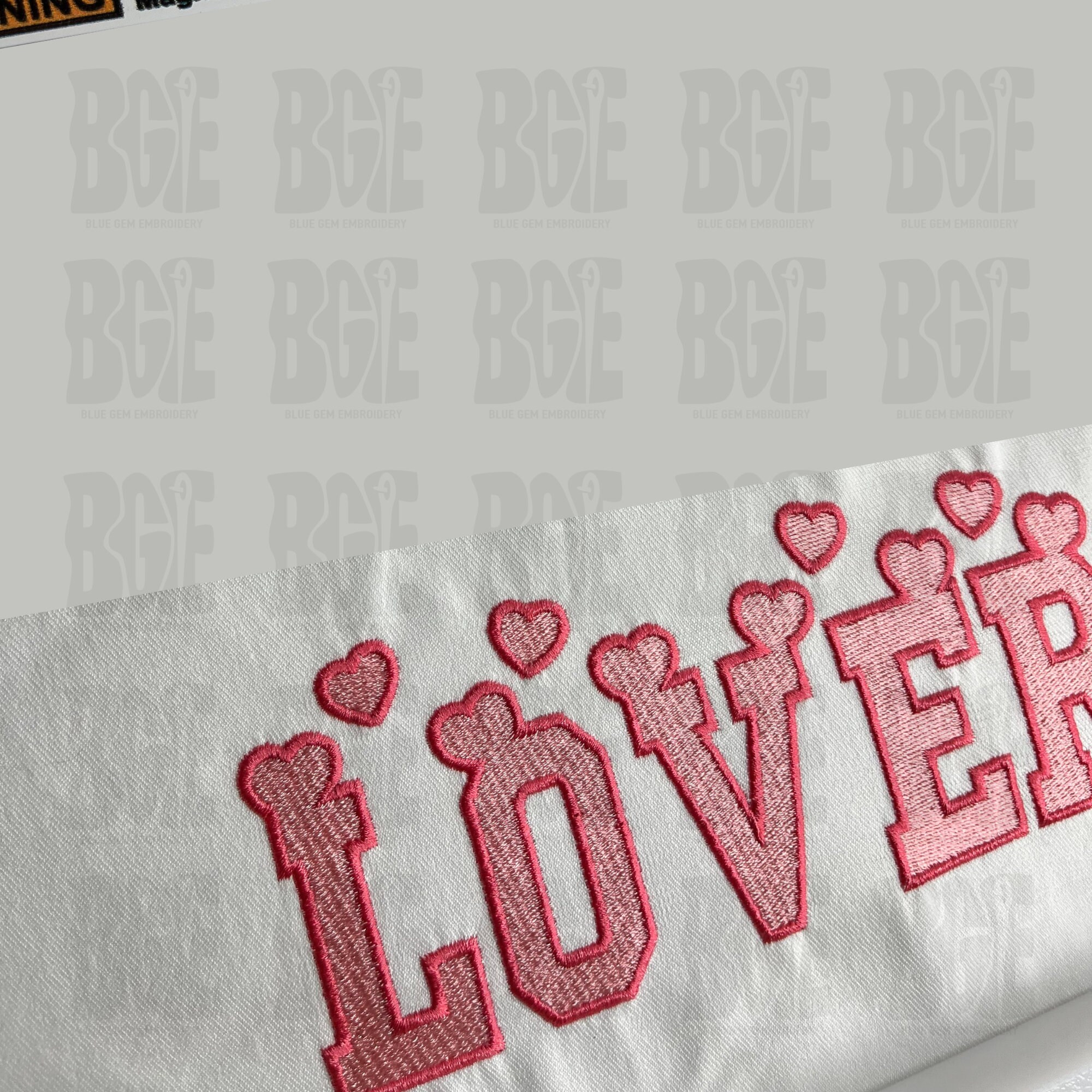 Repositional Embroidery Valentine's Day Lover Embroidery Design: Repositional Hoop Sizes ...
