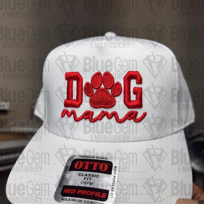 Dog Mama Hat Embroidery Design - Dog Mama Embroidery Design- 1 Size - 3D Puff and Flat - Instant Download