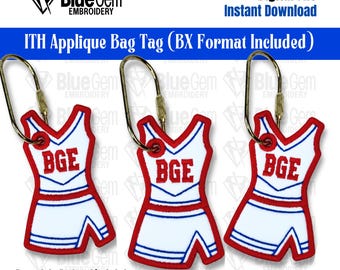 ITH Cheer Uniform Bag Tag Embroidery Design – 4 Sizes, BX Format Included (Instant Download)
