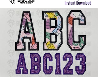 Varsity Applikation Stickerei Schrift: Sportlich College Stil (Bx Schrift inklusive)