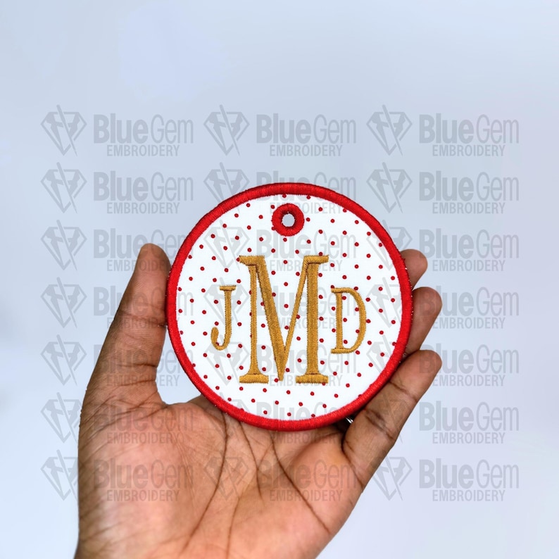 In-The-Hoop Bag Tags Embroidery Design – Applique Luggage Charm (Instant Download)