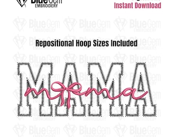 Mama Coquette Embroidery Design – Mothers Day, 5 Sizes (Instant Download)