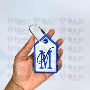 In-The-Hoop Bag Tags Embroidery Design – Applique Luggage Charm (Instant Download)