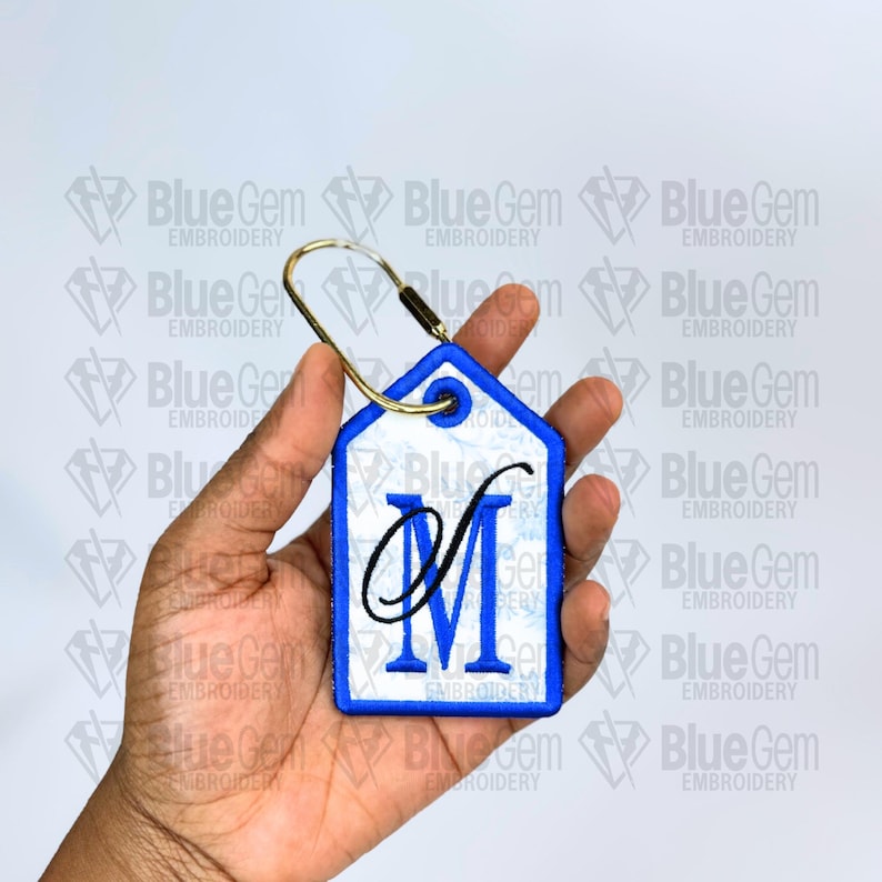 In-The-Hoop Bag Tags Embroidery Design – Applique Luggage Charm (Instant Download)
