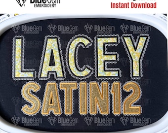Fuente de bordado Lacey Satin Applique: Faux Lace, 7 tamaños (fuente BX incluida) (archivo digital)