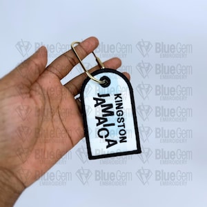 In-The-Hoop Bag Tags Embroidery Design – Applique Luggage Charm (Instant Download)