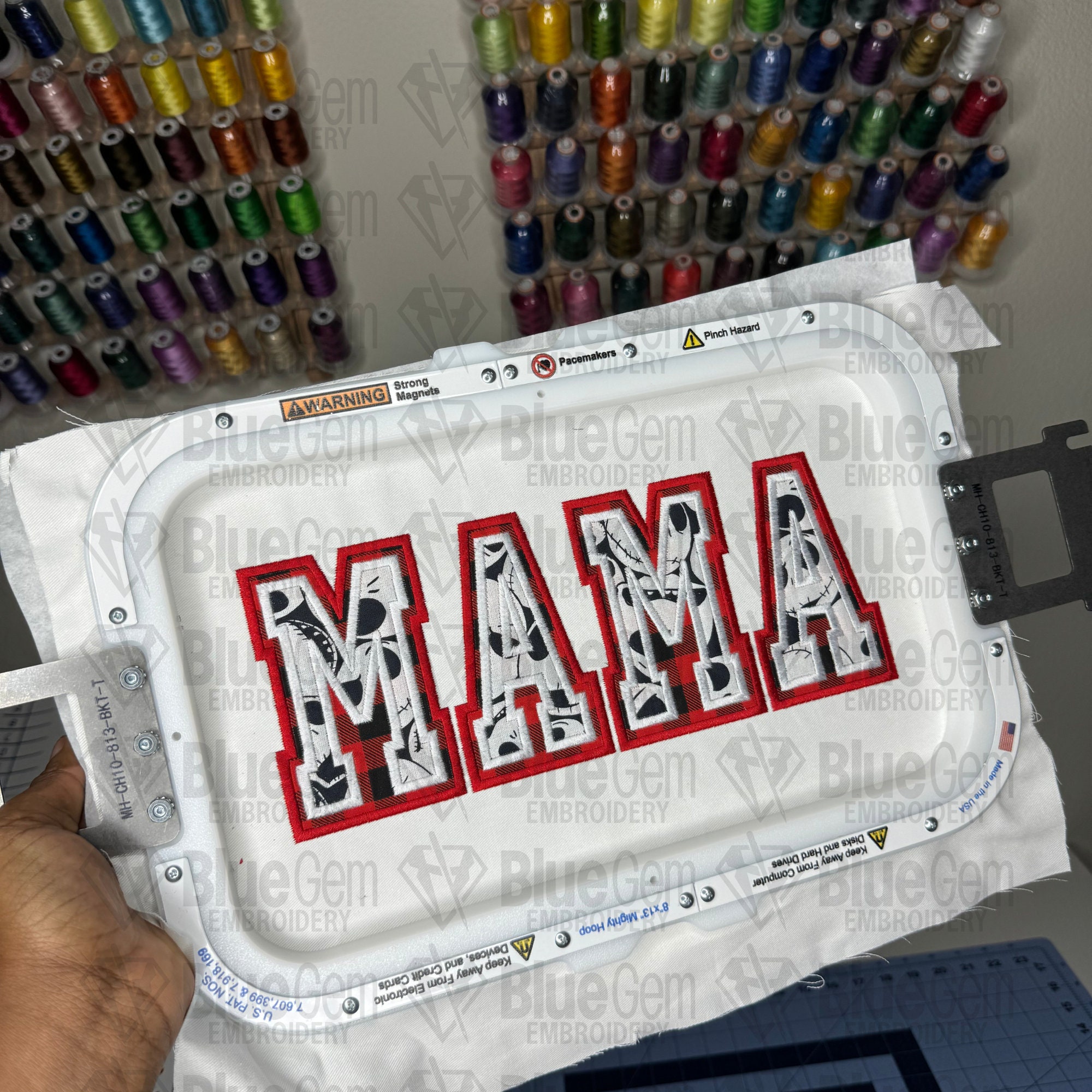 Repositional Embroidery Mama Applique Embroidery Design: Repositional Hoop, 5 Sizes (digital ...