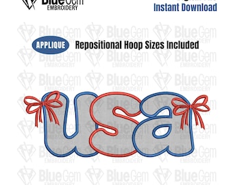 Coquette USA Applikation Stickmuster: 4th of Jully (Instant Download)