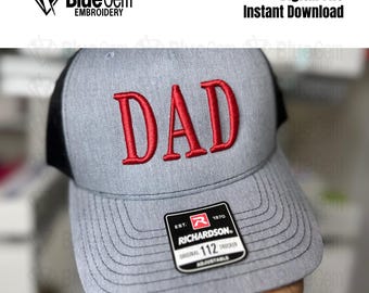 Dad Hat Embroidery Design - 3D Puff & Flat (Instant Download)