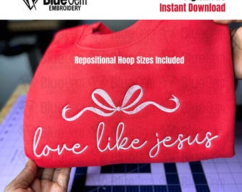 Love Like Jesus-borduurontwerp - Valentijnsdag ontwerp (directe download)
