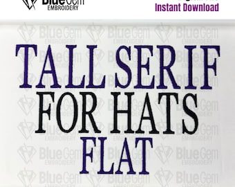 Borduurlettertype Tall Serif Hat – alleen AZ hoofdletters, BX inbegrepen, 5 maten (digitale download)