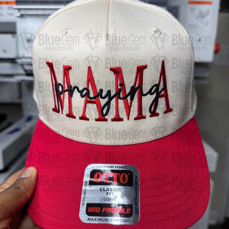 Praying Mama Hat Embroidery Design - Mothers Day Hat Embroidery Design- 1 Size - Flat - Instant Download
