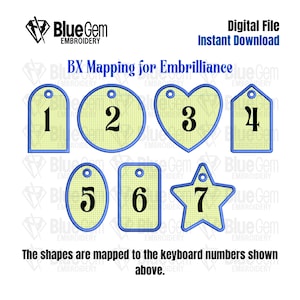 Juego de 7 diseños de etiquetas para bolsos para bordar en bastidor – Adornos para equipaje con apliques (Descarga instantánea) imagen 5
