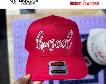 Loved Hat-borduurontwerp: Valentijnsdag (directe download)