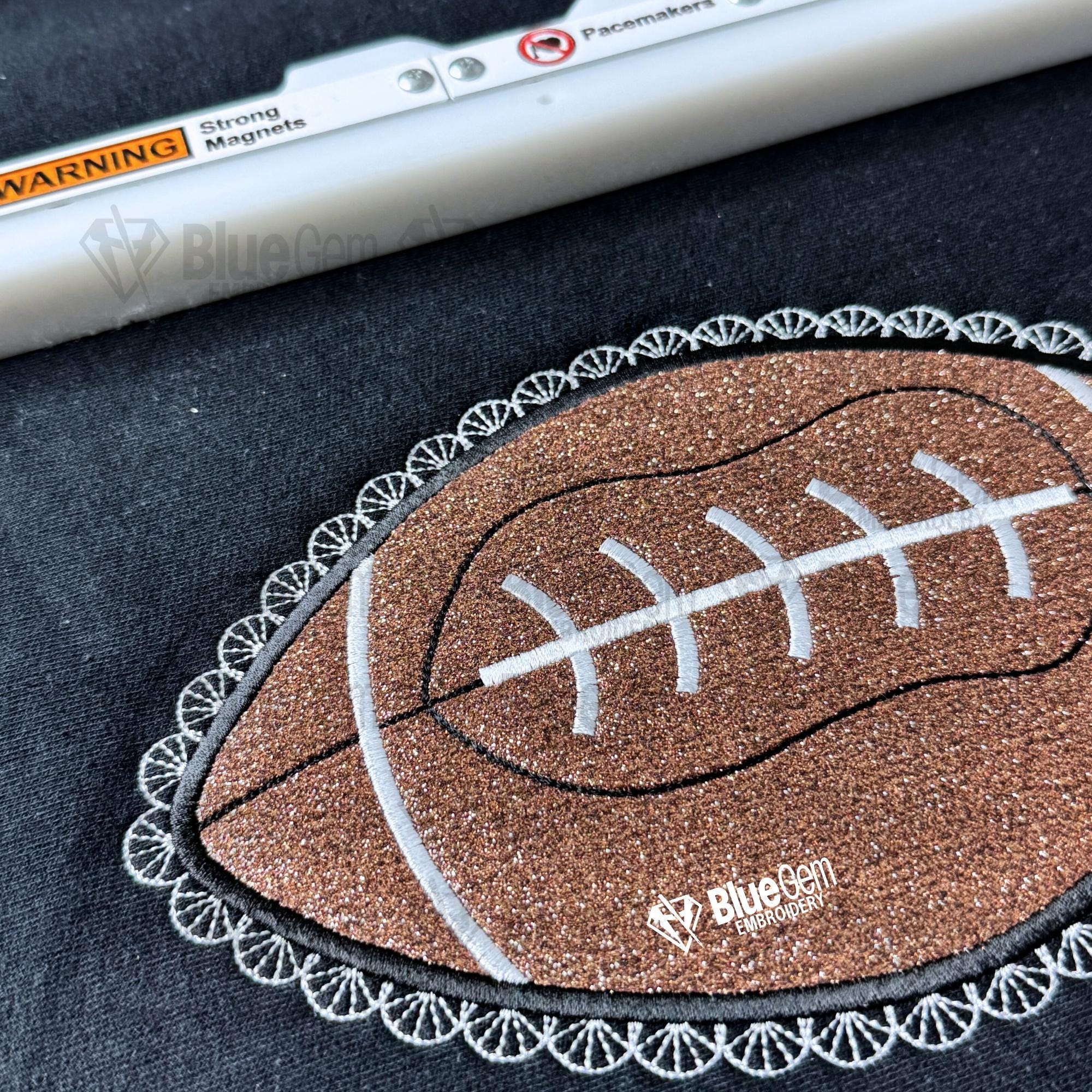 Lace Football Applique Embroidery Design – Satin Stitch, 5 Sizes ...