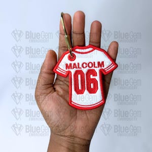 In-The-Hoop Jersey Bag Tag Embroidery Design – Sports Bag Tag, 4 Sizes, BX Format Included (Instant Download)