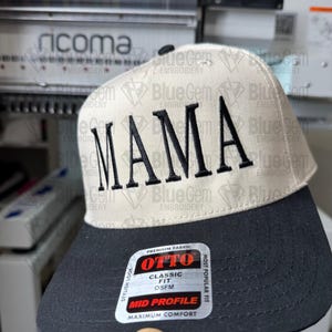 Mama Hat Embroidery Design - Mama Serif Embroidery Design- 1 Size - 3D Puff and Flat - Instant Download