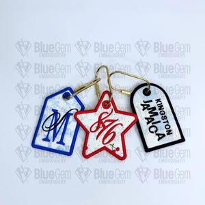 In-The-Hoop Bag Tags Embroidery Design – Applique Luggage Charm (Instant Download)