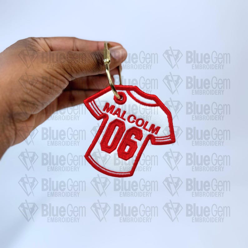 In-The-Hoop Jersey Bag Tag Embroidery Design – Sports Bag Tag, 4 Sizes, BX Format Included (Instant Download)