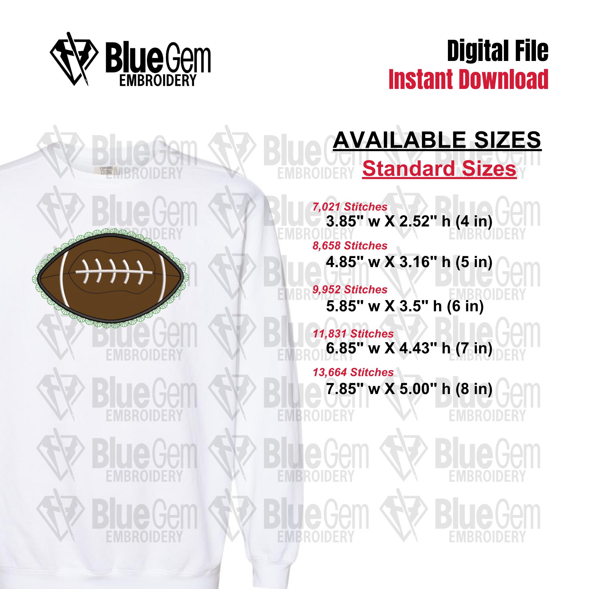 Lace Football Applique Embroidery Design – Satin Stitch, 5 Sizes ...